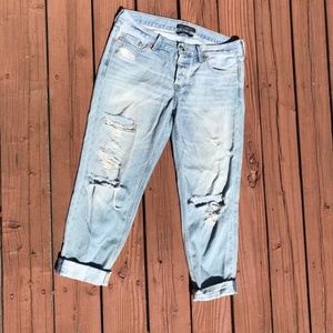 A&F Signature Collection Distressed Boyfriend Jean